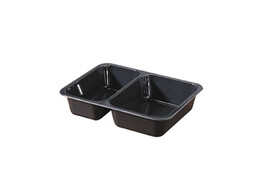 PP TRAY 2 COMP BLACK/216 ST 227X178X50 MM