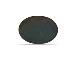 CIRRO GREEN ASSIETTE PLATE OVALE 36X25.5CM