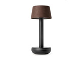 TWO TABLE LIGHT BLACK/BROWN LINEN