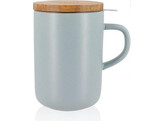 TASSE A THE AVEC FILTRE COUVERC. BOIS 0.5L GRIS