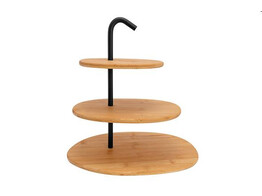 ETAGERE 3 NIV. BAMBOU / POIGNET NOIR 25X32XH32CM