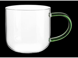 COPPA MUG AVEC ANSE VERTE DIA9XH9CM 0.4L