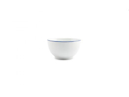 BASIC WHITE BLUE RIM BOWL 14XH8CM