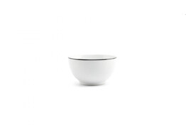 BASIC WHITE BLACK RIM BOWL 14XH8CM