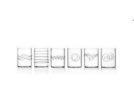 DECO CLEAR WATER TUMBLERS 6 ASSORTED